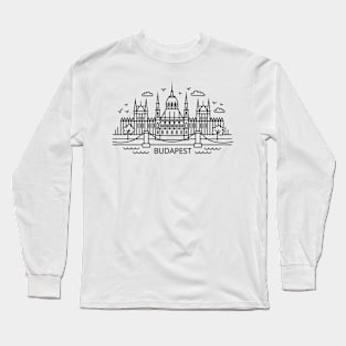 Budapest line art Long Sleeve T-Shirt